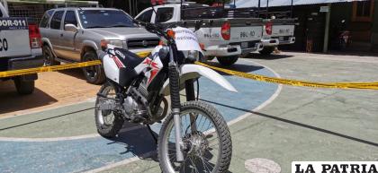La motocicleta recuperada luego de ser robada /LA PATRIA
