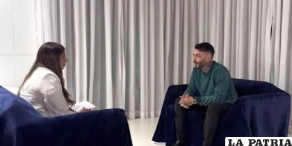 Sebastián Marset en la entrevista con la periodista uruguaya Patricia Martín/Santo y Seña