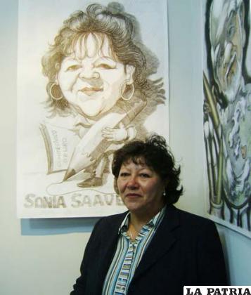 Sonia Saavedra y su caricatura