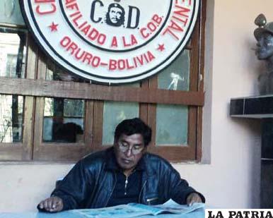 Edgar Bautista, dirigente de la COD