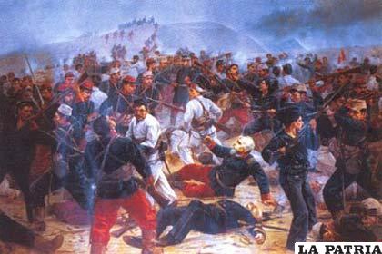 Batalla de Yungay donde resultó herido y salvó la vida