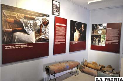 El Centro de Información de la Artillería sin detonar (UXO) de Luang Prabang, Laos, expone ejemplares de estos peligrosos artefactos