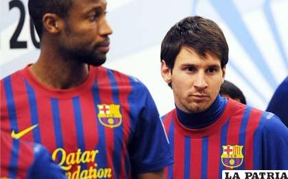 Messi junto a sus compañeros en la final del mundial de clubes