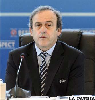 Michel Platini, durante la conferencia de prensa