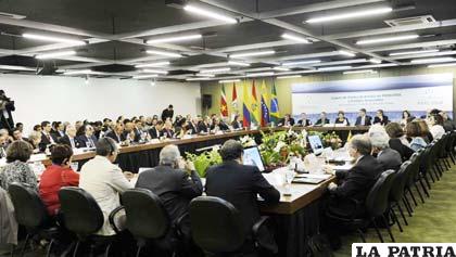 La única sesión plenaria de la XLIV Cumbre del Mercosur (ABI)