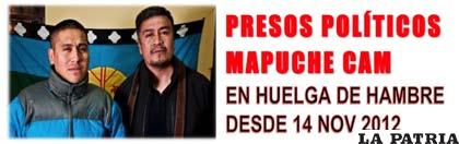 Presos políticos mapuches que continúan en huelga de hambre