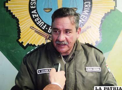 Coronel Rubén Zegada Portugal director de la Felcc