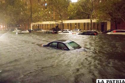 Calles inundadas de Manhattan por huracán Sandy