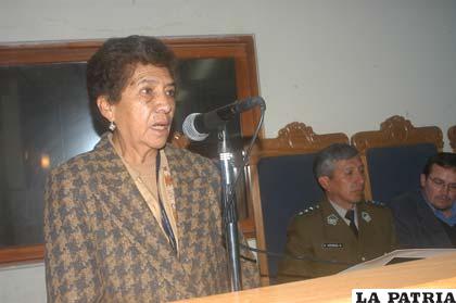 La representante de la Defensoría del Pueblo en Oruro, Clotilde Calancha