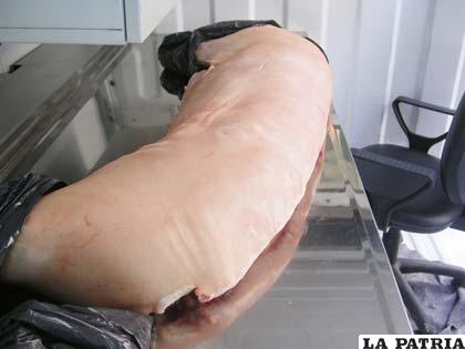 Carne de cerdo en mal estado decomisada
