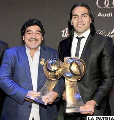 Diego Maradona y Radamel Falcao fueron galardonados en Dubái