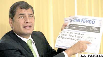 Rafael Correa se siente hostigado por la prensa y responde con una ley