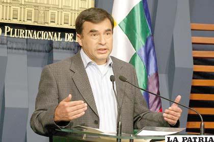 Juan Ramón Quintana, ministro de la Presidencia