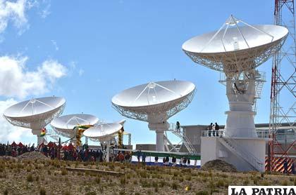 Estación terrena de Amachuma, en El Alto, desde donde se monitoreará el satélite Túpac Katari