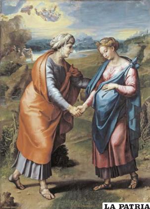 María visita a su prima Isabel, quien concibió siendo anciana