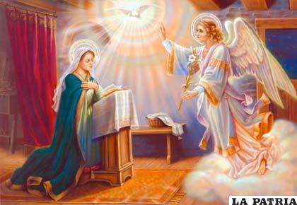 El ángel Gabriel anuncia a María la llegada del Niño Jesús
