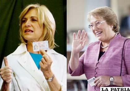 Evelyn Matthei y Michelle Bachelet