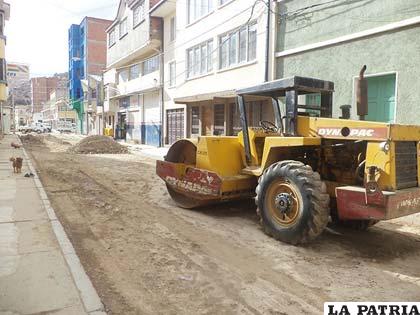 Obras en ejecución para el asfaltado de calles