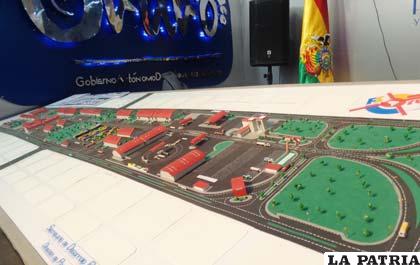 Maqueta del Puerto Seco cuyo proyecto aún no se consolida