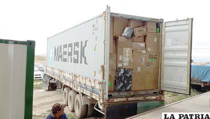 La mercadería en el conteiner estaba hasta el tope