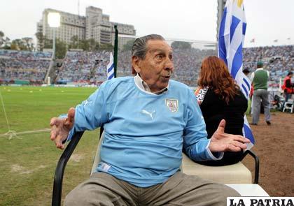 Alcides Edgardo Ghiggia, el autor del segundo gol con el cual Uruguay venció a Brasil en la final de la Copa del Mundo de 1950