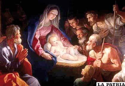 En el nacimiento de Jesús le acompañaron sus padres y otros personajes