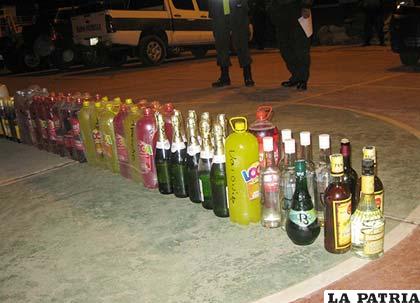Las bebidas que fueron decomisadas en el plan “Chachapuma”