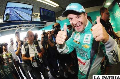 La alegría del brasileño Rubens Barrichello