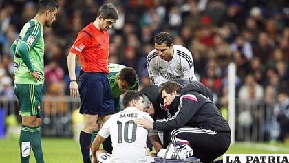 James Rodríguez se lesionó en el partido frente Celta de Vigo