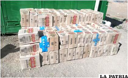 Las cajas de Sidra comisadas