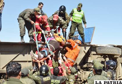 Las tareas de rescate del día del hecho