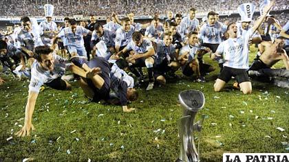 El festejo de Racing que el domingo se consagró campeón 