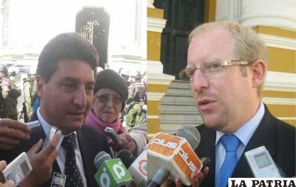 Los candidatos a la Gobernación en Tarija, Jhonny Torres y Adrián Oliva