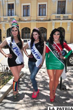 Algunas candidatas para el certamen Belleza Transformista Bolivia 2015