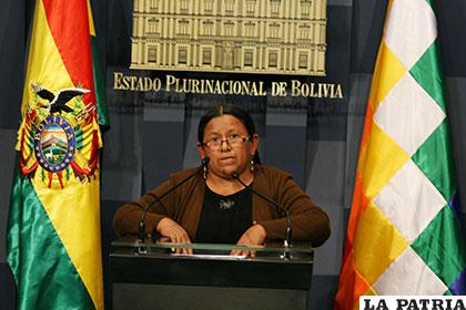 Ex ministra de Desarrollo Rural, Nemesia Achacollo