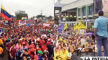 El oficialismo y la oposición cierran sus actos de campaña en Venezuela