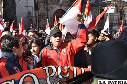 Los cívicos potosinos liderados por Llally protagonizaron varias jornadas de protesta en La Paz