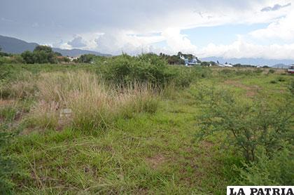 Lugar donde emplazarán el campamento en el Aeropuerto de Tarija