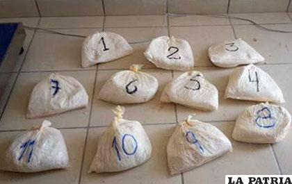 La droga hallada en Sabaya