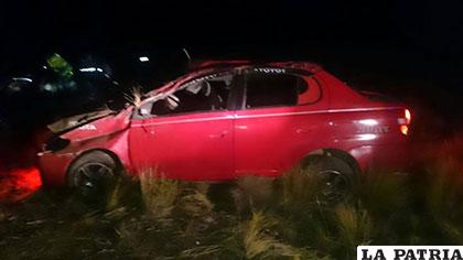El vehículo que se destrozó en Viluyo