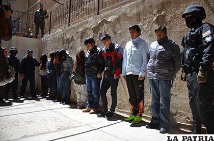 La banda criminal presentada a la prensa