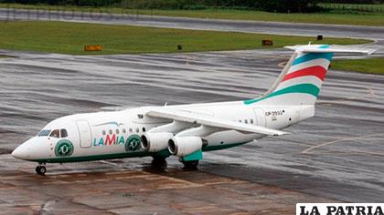 La aeronave que transportó a la delegación de Chapecoense /lacapital.com