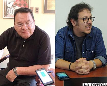 El periodista Mario Espinoza y el publicista Carlos Monje /erbol.com.bo