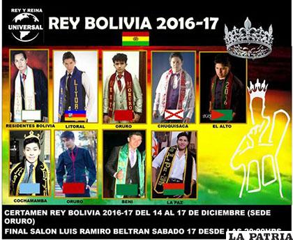 Los candidatos que se disputarán la corona de Rey Bolivia /ROGER AVIL?S