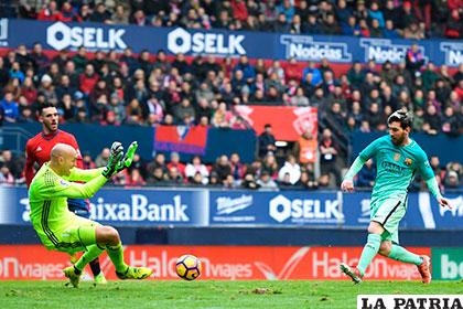 Messi, gran valor en Barcelona que venció a Osasuna (0-3)