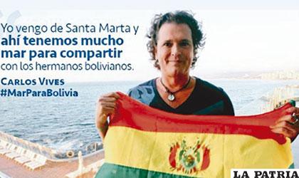 El cantante Carlos Vives y su mensaje en apoyo a la demanda marítima /@carlosvives