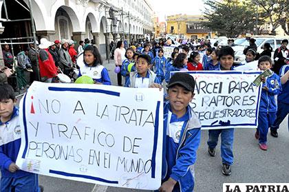 Cientos de niños fueron parte de las tareas de prevención de la trata y tráfico