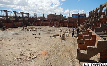 Los trabajos que se realizan en el coliseo municipal