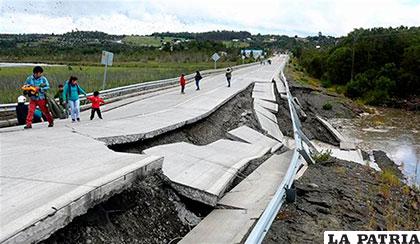 En Chiloé, el sismo provocó daños hasta en las rutas /glanacion.com