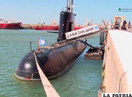 El submarino argentino ARA San Juan, desaparecido desde hace 18 días